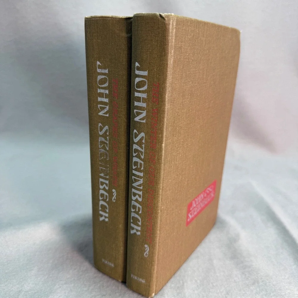 Vintage John Steinbeck Hardcover Set of 2 Books Uniform 1970s Book Club Editions